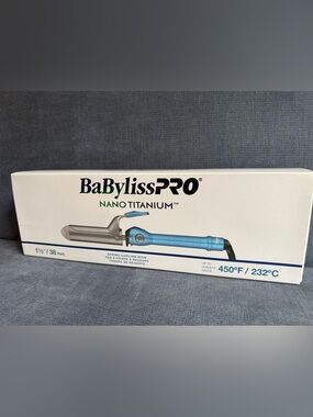 BabylissPRO Nano Titanium 1 1/5” Spring Curling Iron Hair Styling Tool New